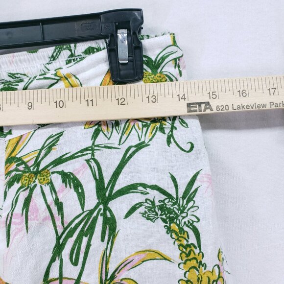 Rachel Zoe 100% Linen Multicolor Jungle Cheetah Monkey Wide Leg Modified Pants - Picture 2 of 14